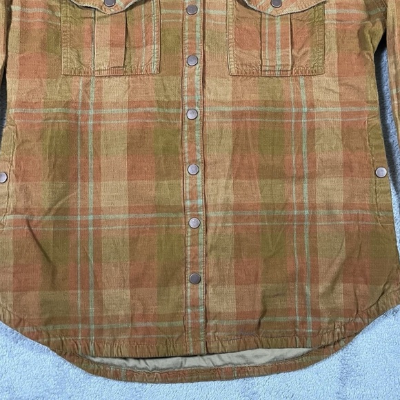 Prana women’s large  Brown corduroy jacket/Shacket snap Down lined with pockets - Picture 2 of 9